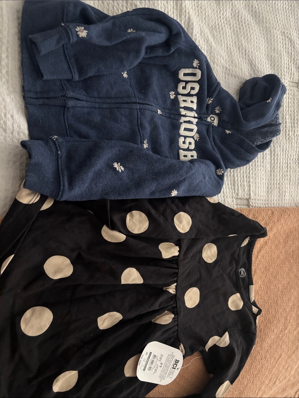 OshKosh B'gosh Navy Blue and Black polka dot dress bundle of 2